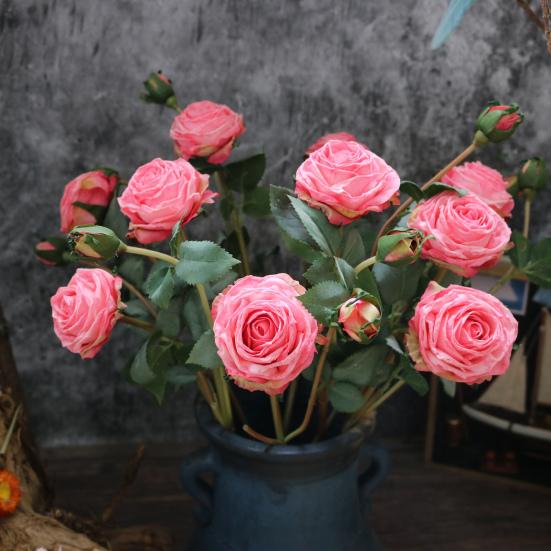 Поддельный цветок, красивый реалистичный вид, 6 цветов, великолепный декор из искусственных роз, цветов для общежития