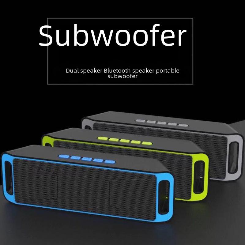 Портативный Bluetooth-динамик SC208 с двумя беспроводными подключениями и радио
