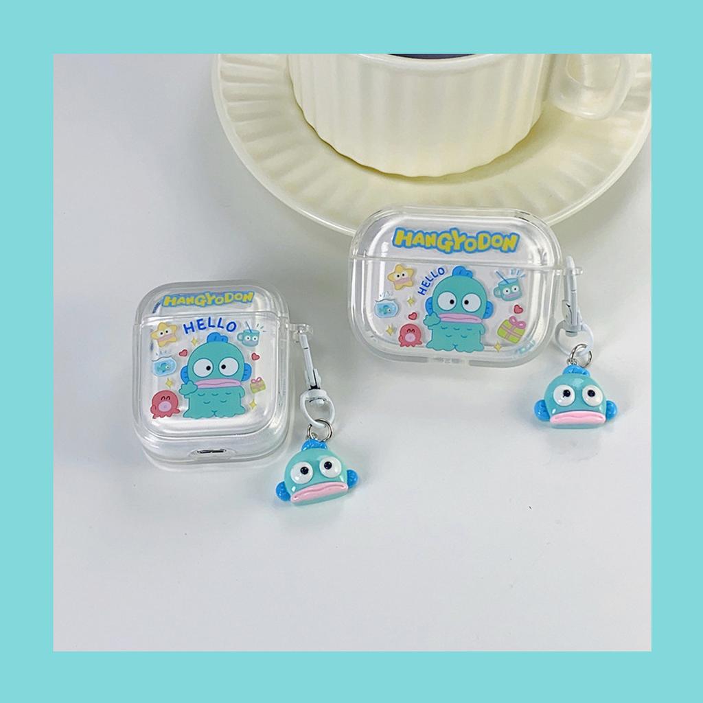 Applicable AirPods 1/1/1/1 generation pro apple wireless earphone case cartoon fish man hanton