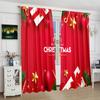 2 Pieces - Christmas - Printed Curtain - Polyester Material - Suitable for Bedroom, Living Room, Study Private Curtain