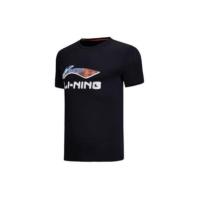 Футболка мужская Li Ning Sports Fashion Series с логотипом и круглым вырезом, короткими рукавами, черная AHSN193-2