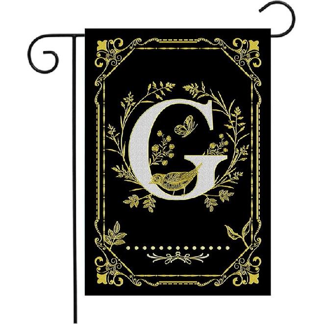 Monogram Q Garden Flag Initial Outdoor Flags Letter Q Flag for Front Yard Porch Lawn Outside Seasonal Garden Flags 12x18 Double Sided