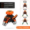 2 Way Hose Splitter Heavy Duty Metal Y Garden Hose Splitter with Shutoff Valves Outdoor Faucet Adapter 3/4 Inch GHT Water Hose C