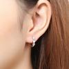Love Shape Weight Loss Pure Silver Cubic Zirconia Magnetic Therapy Thin Earring