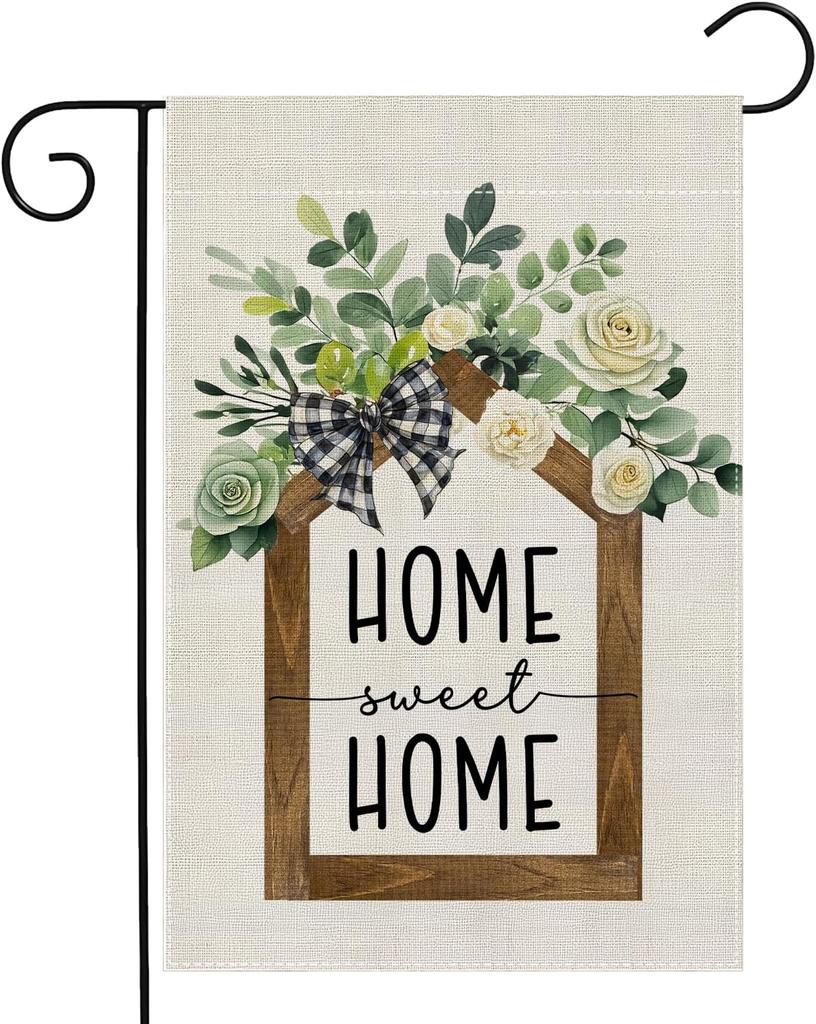 Garden ags, Welcome Garden ag, oral Home Sweet Home ag Double-Sided ags for Farmhouse Yard Outdoor ag-12 x 18inc