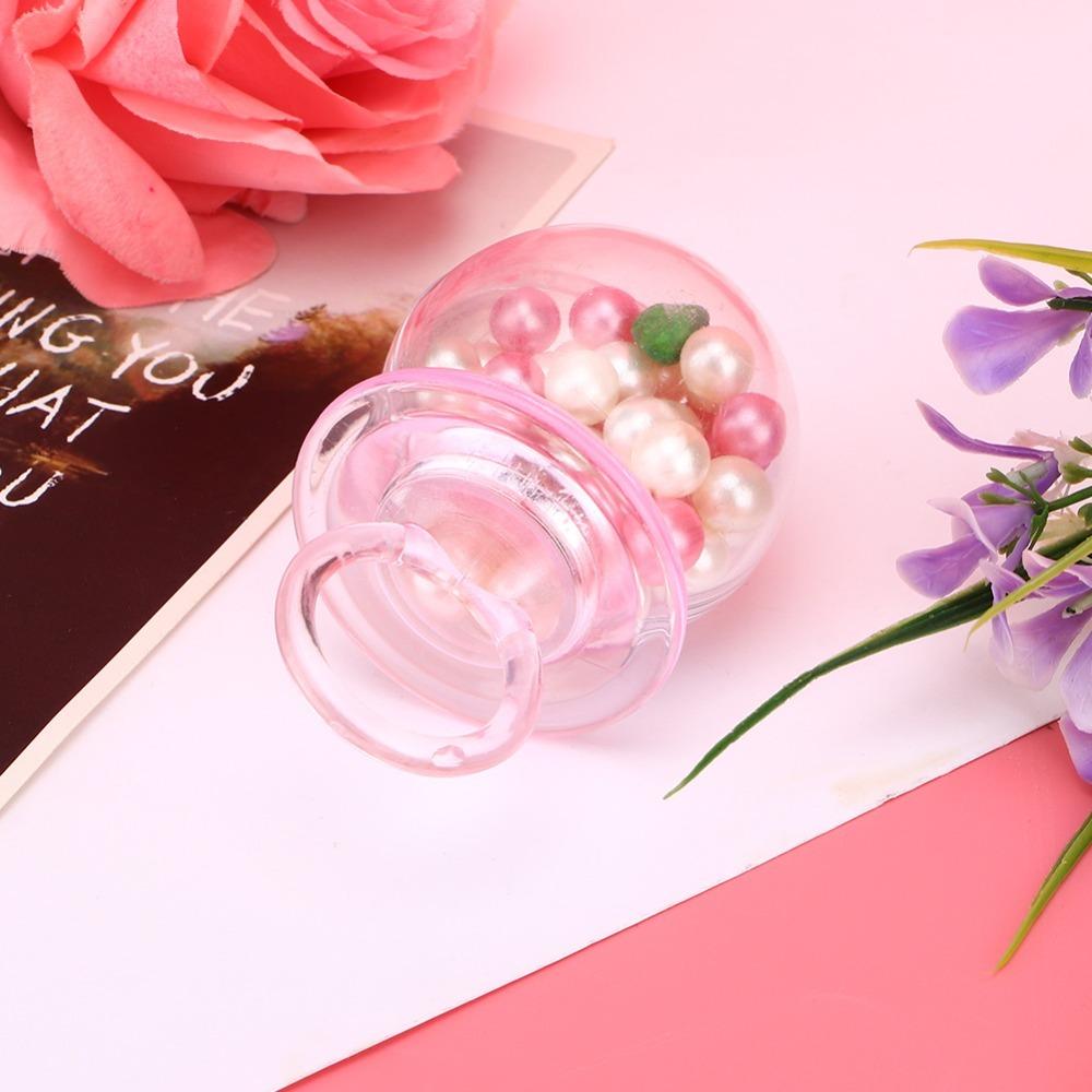12PCS Pink Candy Boxes Pacifier Shape Party Candy Box Snack Container Wedding Favor Box Party Favor