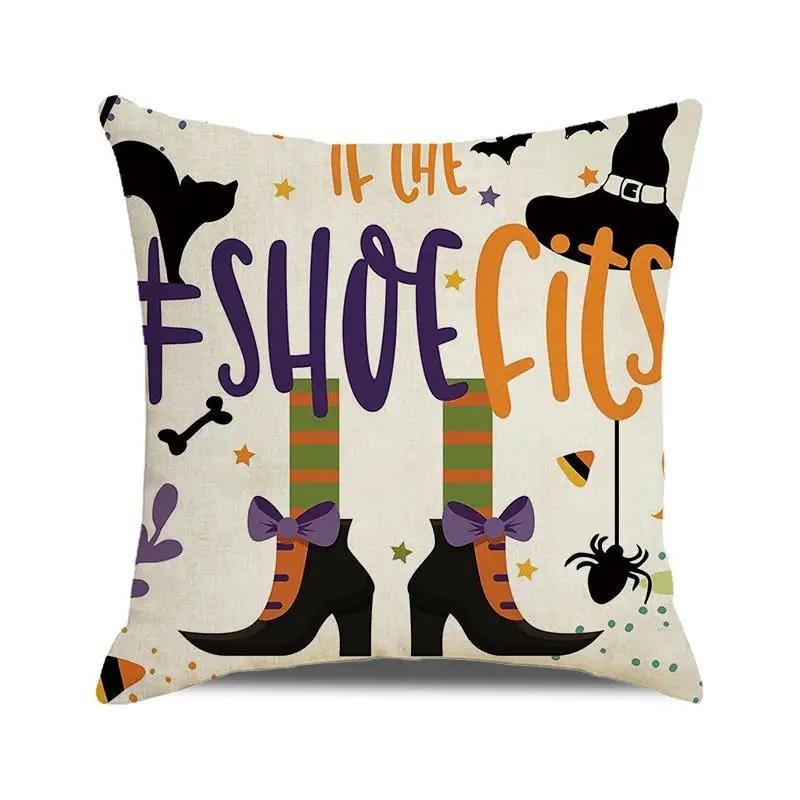 Декоративная наволочка для подушки на Хэллоуин с изображением тыквы, летучей мыши, волшебника, призрака, подходит для украшения дома, гостиной, дивана, комнаты