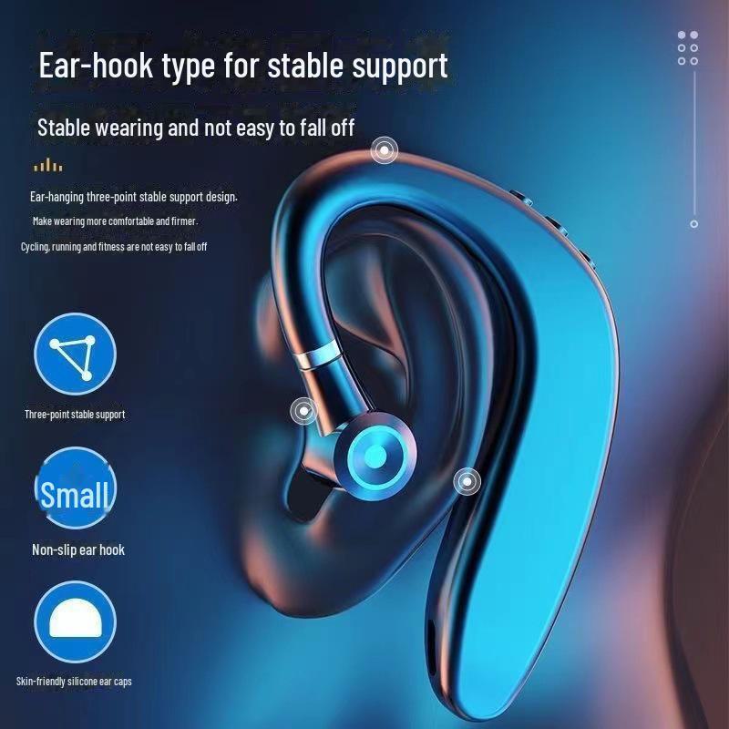 Мини беспроводная Bluetooth-гарнитура: Конструкция с креплением на ухо, совместимость с Huawei, Apple, Xiaomi, OPPO, длительное время работы от аккумулятора, шумоподавление
