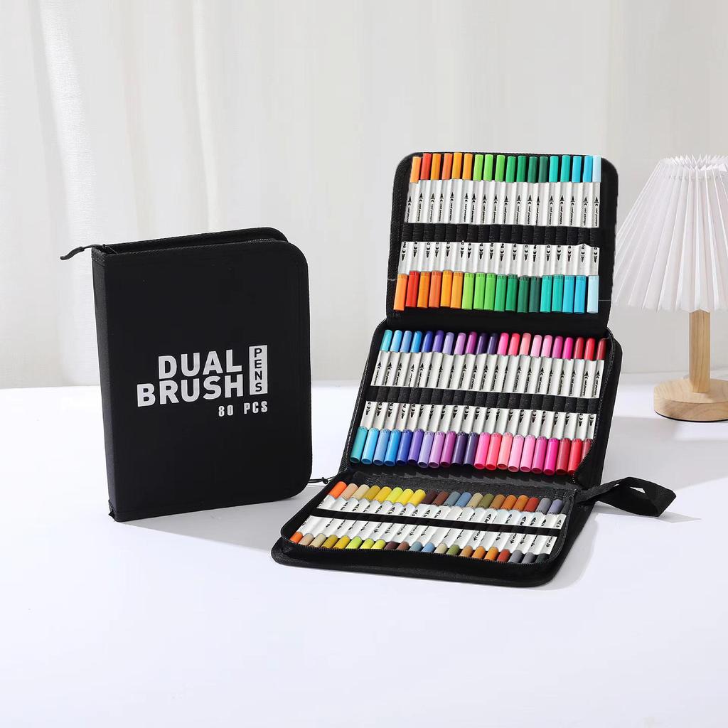 Детские двухсторонние мягкие акварельные ручки - Смываемые, кисти на водной основе