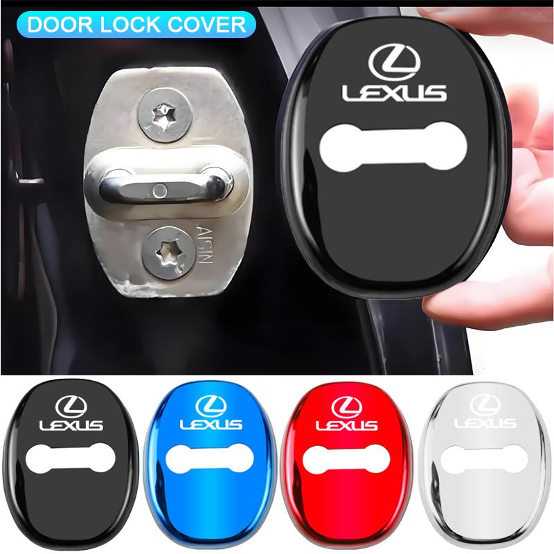 MJCFB1 4PCS Car Door Lock Cover Stainless Steel Protection Accessories For Lexus F SPORT GS GX IS LS LX CT LC RC LBX NX RX 350h 450h ES