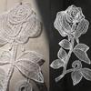5Pcs White Embroidered Mesh Lace Rose Patch Repair Wedding Dress Decoration Sewing Accessories