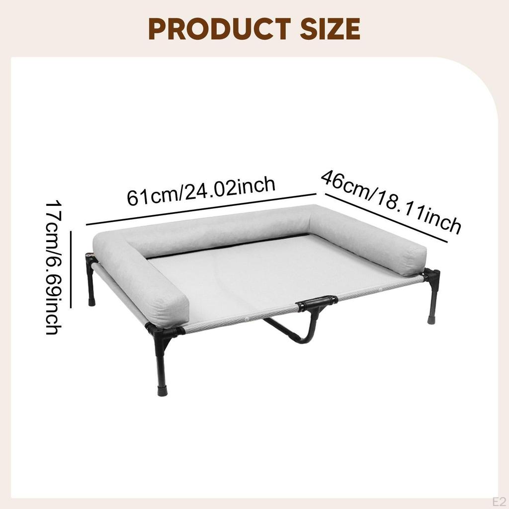 Dog Bed Elevated Cot for Pets with Breathable Mesh Outdoor Use
