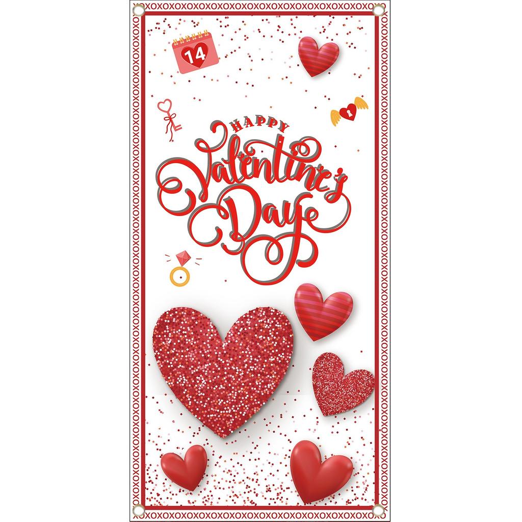Тема Святого Валентина С Днем Святого Валентина Реквизит для фотографий Полиэстер Ткань Баннер