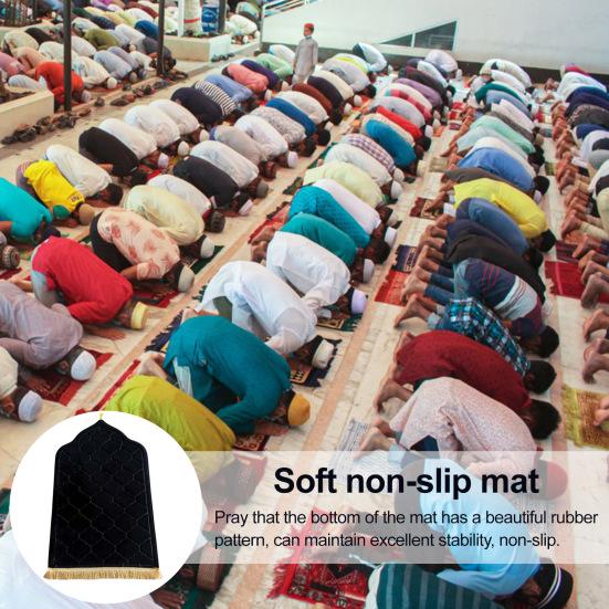 Islamic Prayer Rug Thickened Floor Mat Non-Slip Bottom Prayer Floor Mat for Kids Men Women Forehead Knees Ramadan Eid Gift