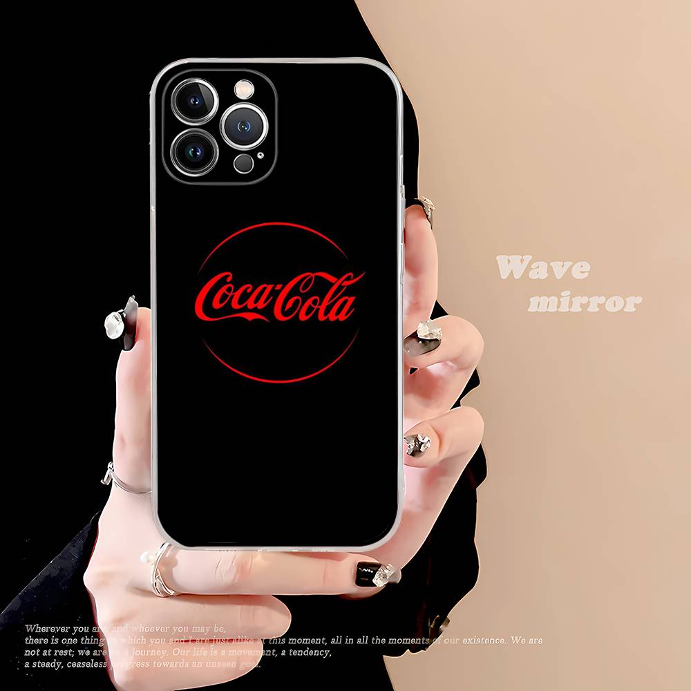 Чехол C-COCA Логотип C-COLA из ТПУ-силикона Для IPhone 11 12 13 14 15 16 17 Pro Max Ударопрочный Прозрачная задняя крышка