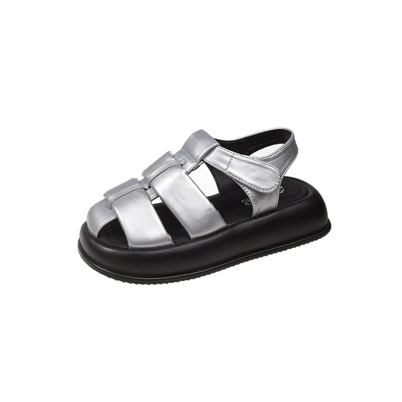 Fashion 2024 Hot Sale Women's Shoes Buckle Strap Women's Sandals Fashion Solid Casual Sandals Women Summer Slingbacks Toe Cap Sandals