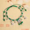 Green Glazed Bells, Sound Woven Anklets, Retro Long-life Locks, Fringed New Chinese Ethnic Women's Accessories