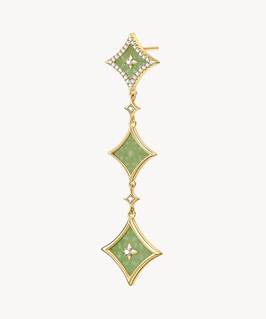 Lola Rose Starry Aventurine Chain Drop Silver Earrings