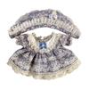Niannyyhouse 20cm Plush Clothes, Vintage Floral Lace Dress, Headwear, Dress-Up, Cotton Doll, Accessories (Gray-Blue)