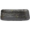 Premium Nigiri Sushi Long Rectangular Large Serving Plate with Black Dry Lacquer Made In Japan J-Kitchens Plate, 5.5cm Silver-Gloss Backing,