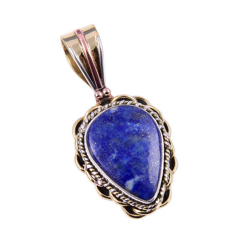 Двухцветный подарочный кулон из натурального лазурита 925 пробы из твердого серебра 1,50 дюйма r6R40