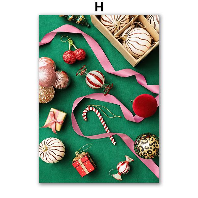 Рождественская елка Девочка Санта Клаус Машина Подарок Вечеринка Настенное искусство Холст Живопись Скандинавские постеры Принты Картина для гостиной Домашний декор