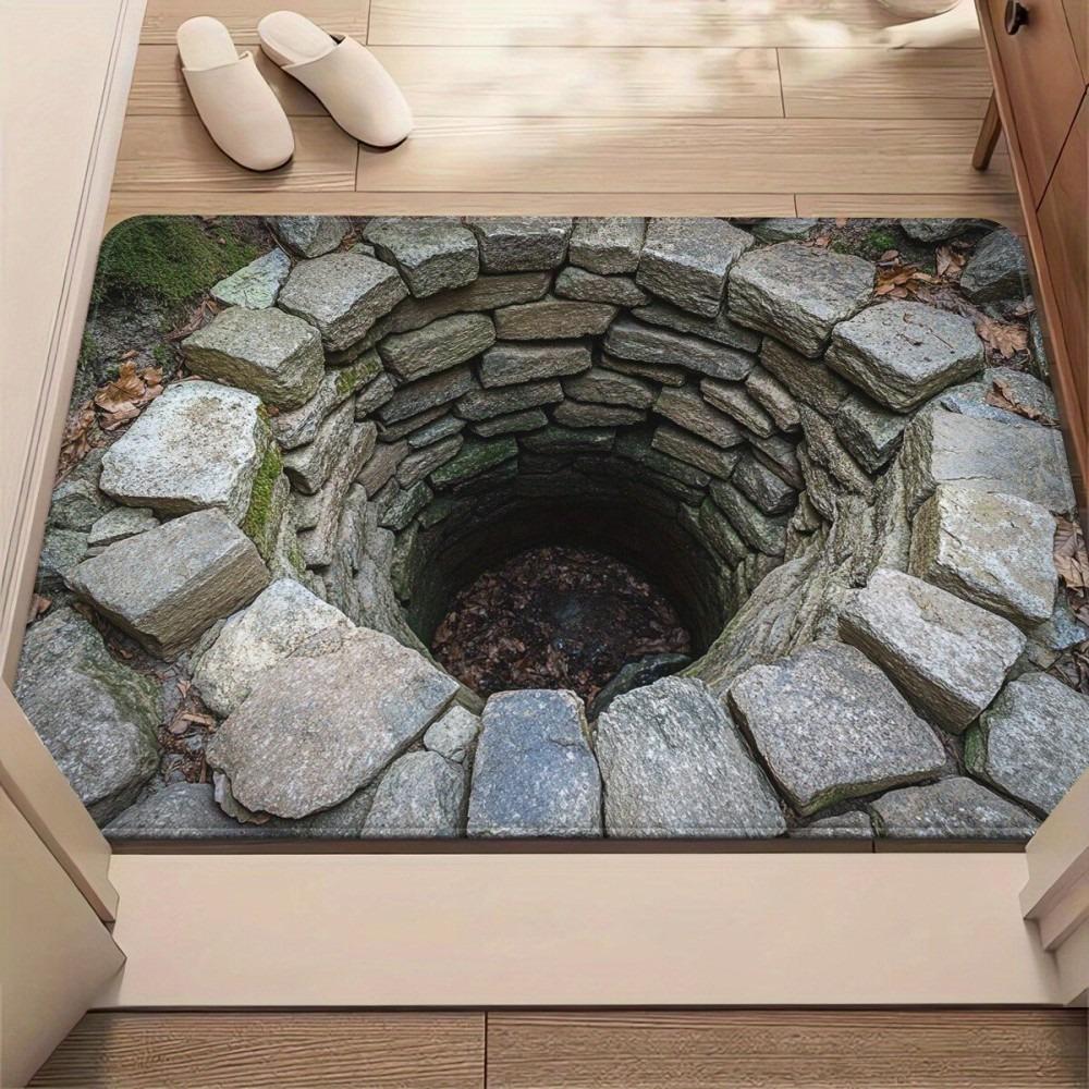 3D Flat Optical Illusion Doormat Non-slip Lifelike Bathroom Carpet Water-absorbing Durable Bedroom Door Rug Entrance Decor