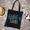 Команда Невесты Холст Черный Торговый Девичник Украшение Свадебная Большая Сумка Через Плечо Свадебная Вечеринка Тканевая Сумка Сумка Подарок