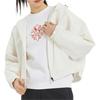 Adidas Neo Solid Color Logo Print Zip-Up Hooded Jacket Women Jackets White HE4488