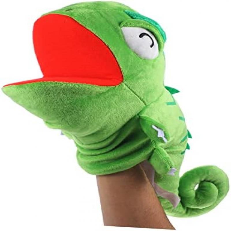 Moving Mouth Hand Puppet, Lizard Plush Hand Puppet Toy for Boys Girls, Early Learning Finger Puppet for Storytelling