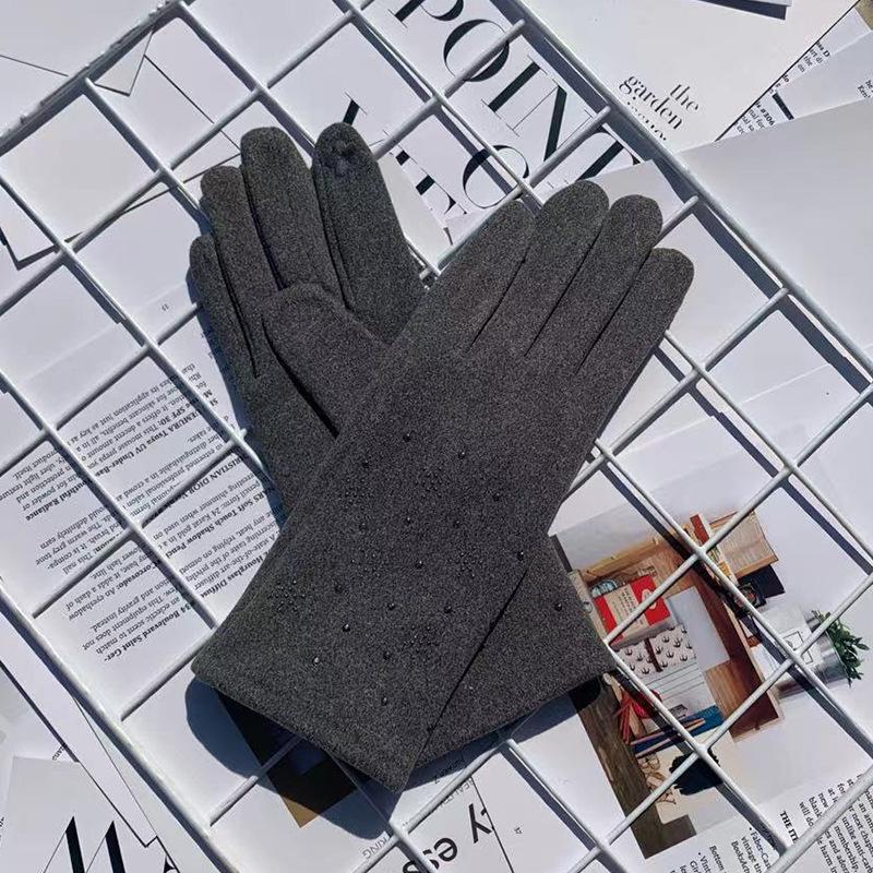 Модные термоперчатки с рисунком цветка сливы, термоперчатки для сенсорных экранов для женщин