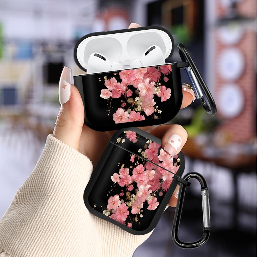 Чехол для Airpods Pro2 3 4 Pro3 Pro 1 2 Чехлы для наушников Покрытие Синие Цветы Полночи