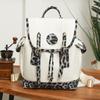 Women's Leopard Print Backpack Oxford Color Contrast Large Capacity Schoolbag Lightweight Shoulder Bag Travel Backpack