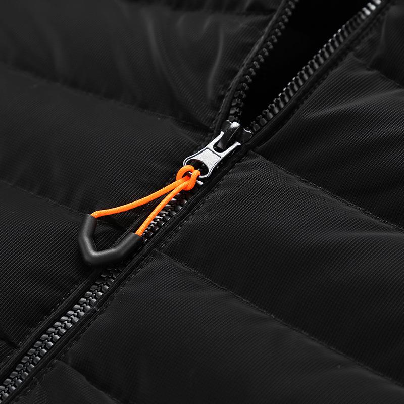 Легкая тонкая секция служебной хлопковой куртки, мужские модели, зима, простая однотонная, съемный капюшон, утолщенная куртка с капюшоном