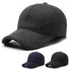 Middle-Aged And Elderly Hats Men'S Baseball Caps Dad'S Grandpa Hats Ear Protectors Warm Winter Old Man Woolen Cap