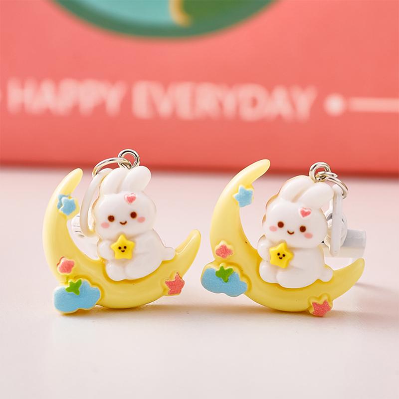 Милый лунный кролик брелок для женщин девочек мультфильм брелок кулон креативный рюкзак украшения аксессуары подарки