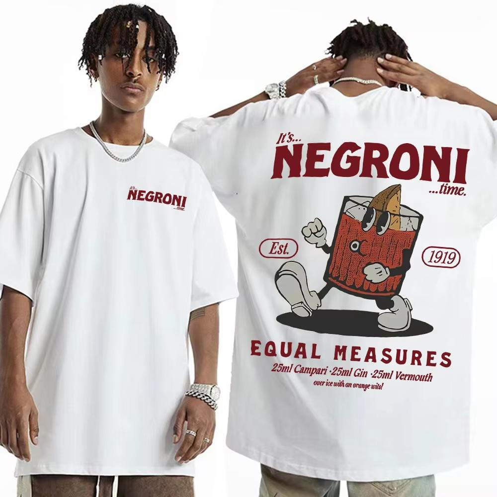 2025 Negroni Lovers Funny Gifts Meme T Shirt Unisex Trendy Aesthetic Comfort T-shirts Men Clothing Cotton Oversized T-shirt Tops