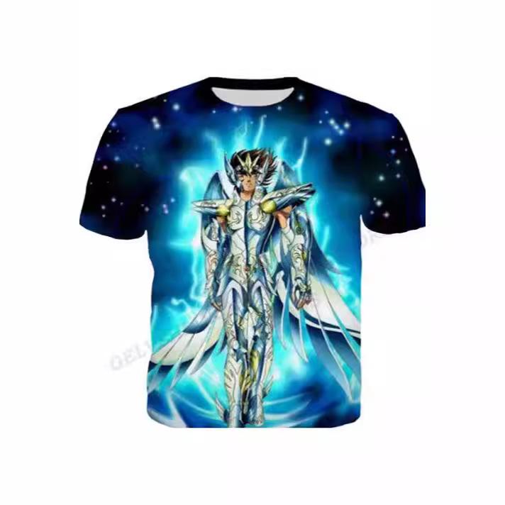 Saint Seiya 3D Print Short Sleeve T-Shirt Unisex Summer O-Neck Casual Streetwear Oversized T-shirt