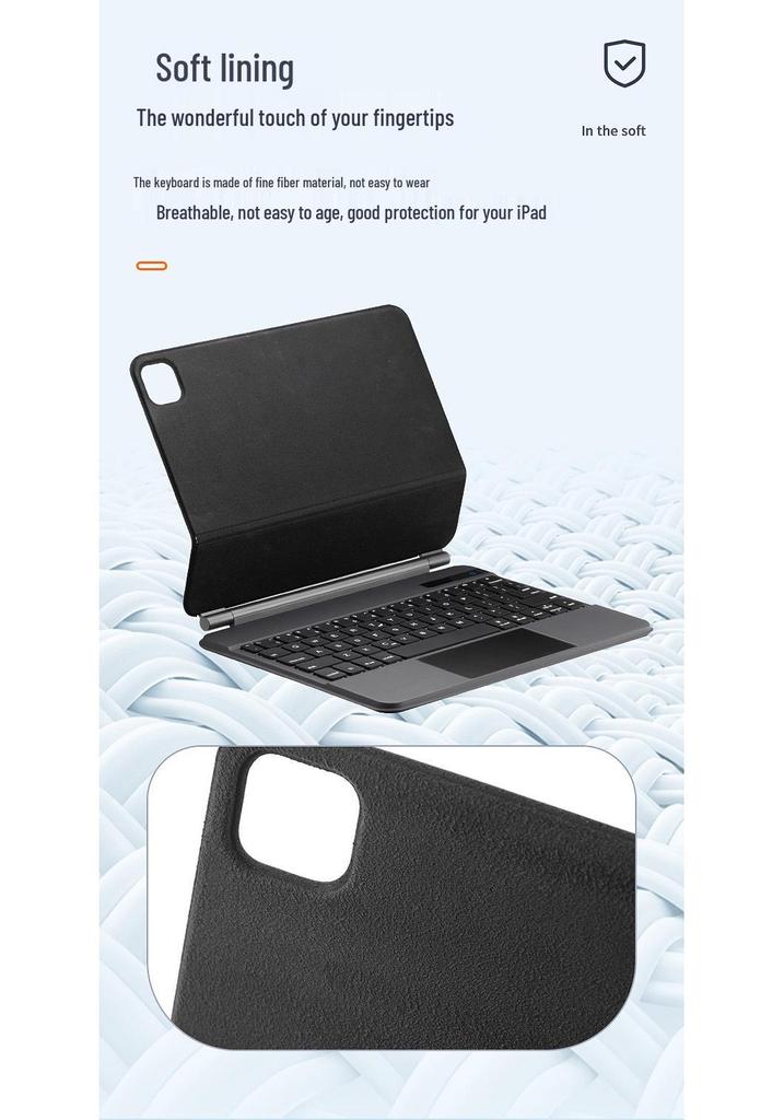 Магнитная подвесная клавиатура Magic Keyboard для iPad Air 11-го поколения и Pro 13 - С подсветкой, с чехлом Sleep Air 5