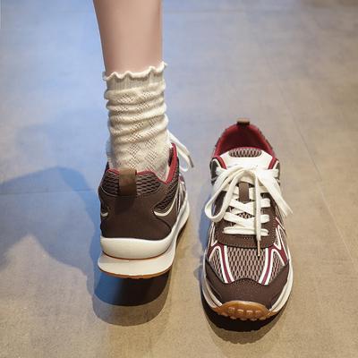 Модные женские дышащие сетчатые низкие кроссовки – Осень 2025 Нескользящая уличная повседневная обувь на шнуровке