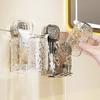 Wall Mounted Cup Storage Rack Suction Cup Install Toothpaste Shelf Rinsing Cup Holder  Bathroom