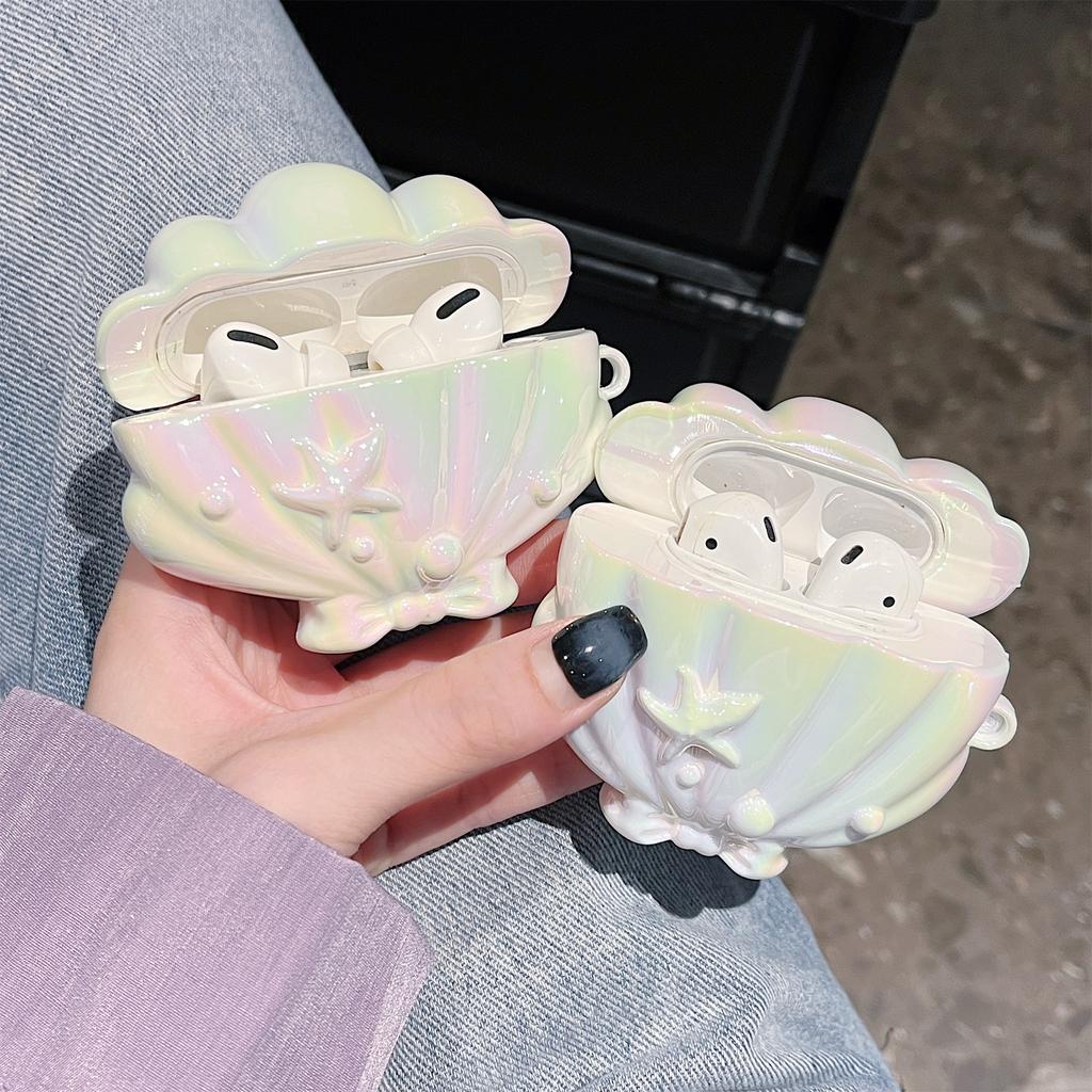 Plating Seashell Case For Huawei Free Clip 6i 5i Buds 5 4E Pro 2 3 SE2 Protective Sleeve Earphone Accessories With Pendant Cover