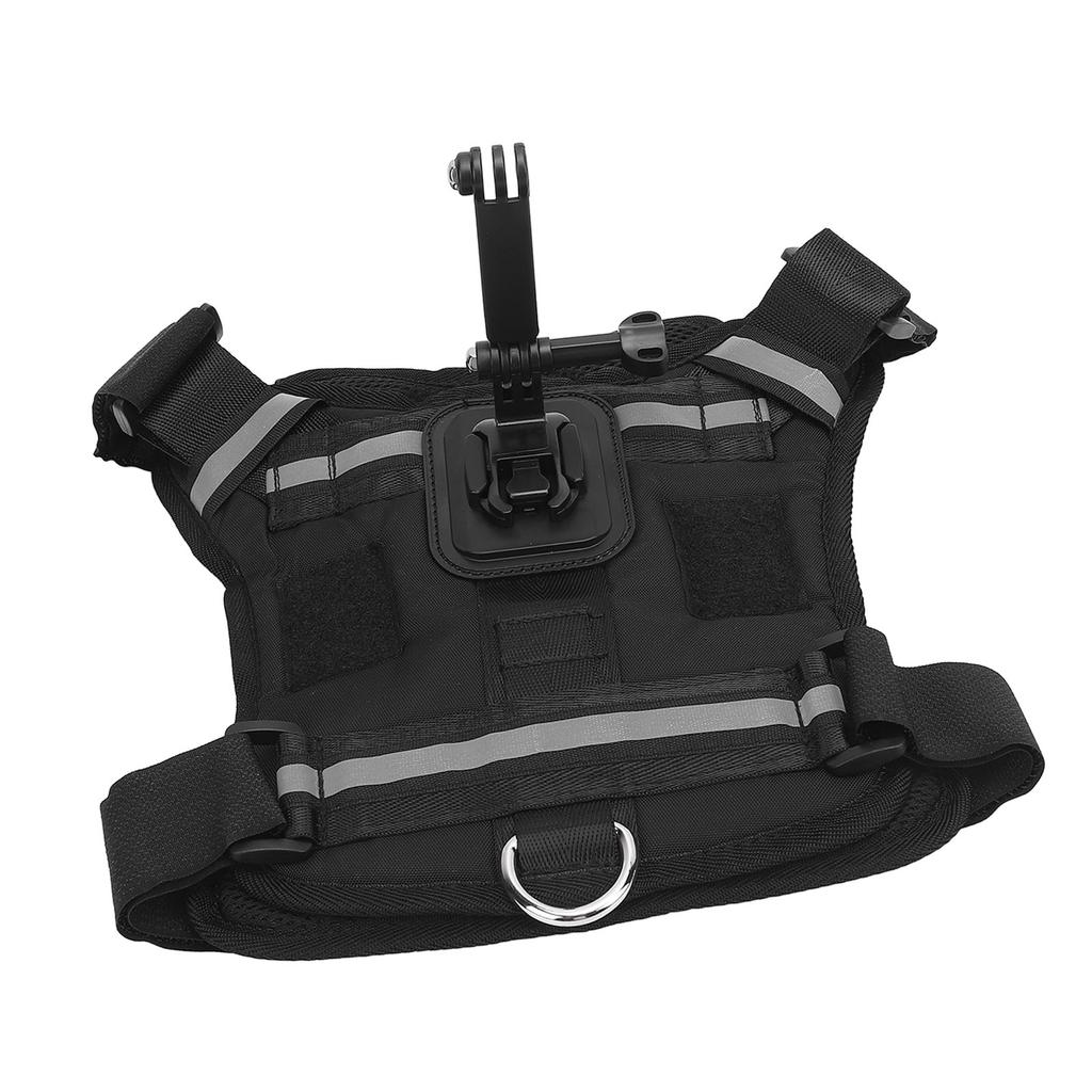 Dog Harness Mount for Action Camera Nylon Chest and Back Fixation Pet Harness Camera Mount Vest for Large Medium and