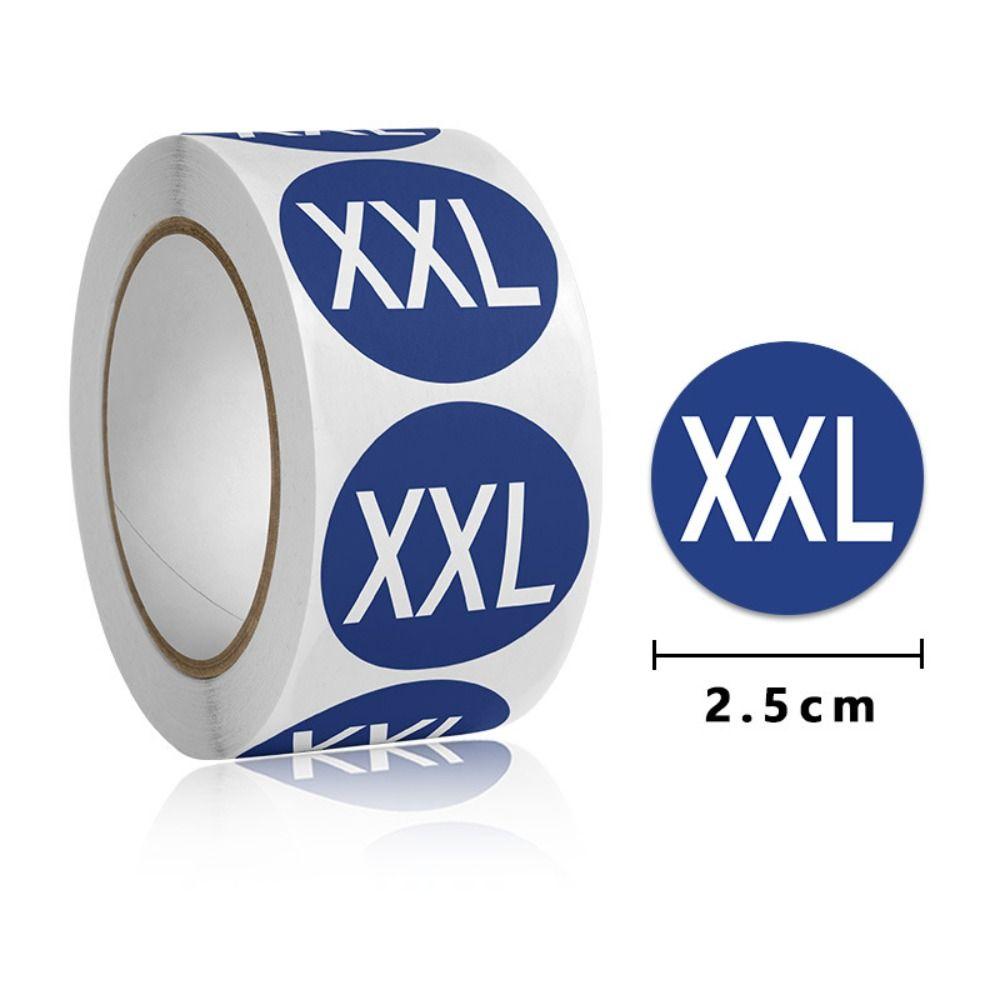 Self-Adhesive Clothing Size Sticker Round XS/S/M/L/XL/2XL/3XL Adhesive Labels Clothing Label Universal Size Sealing Sticker