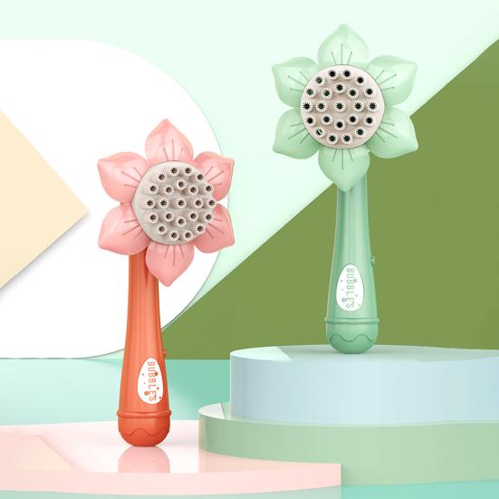 Electric Sunflower Bubble Maker Wand 23 Holes Flower Shape Kids Handheld Automatic Bubble Blower Machine Toy Boys Girls Birthday Gift
