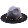 Simple Winter Autumn Imitation Woolen Women Men Ladies Fedoras Top Hat Jazz Caps European American Round Caps Bowler Hats