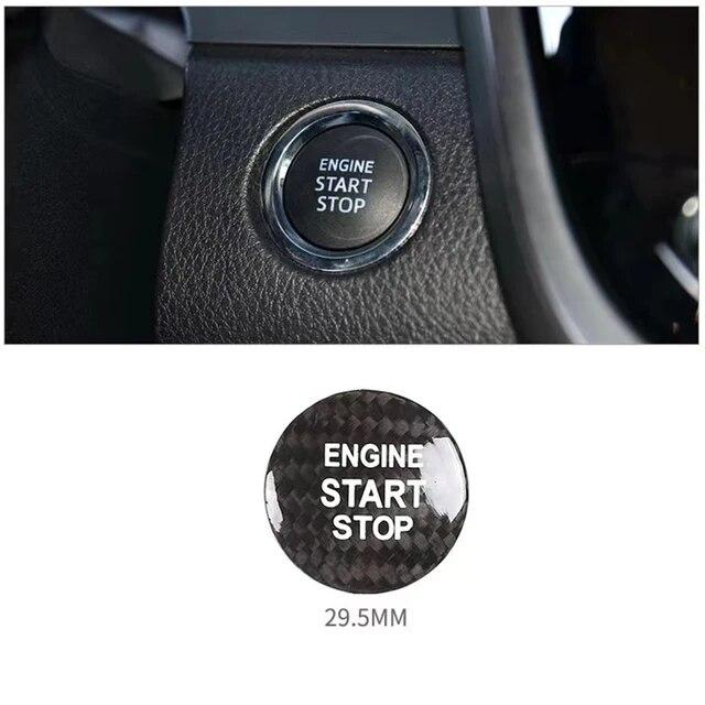 Углеродное волокно, кнопки запуска двигателя, декоративные наклейки для Toyota Corolla Yaris Chr Auris Prado Rav4 Prius Camry Fort