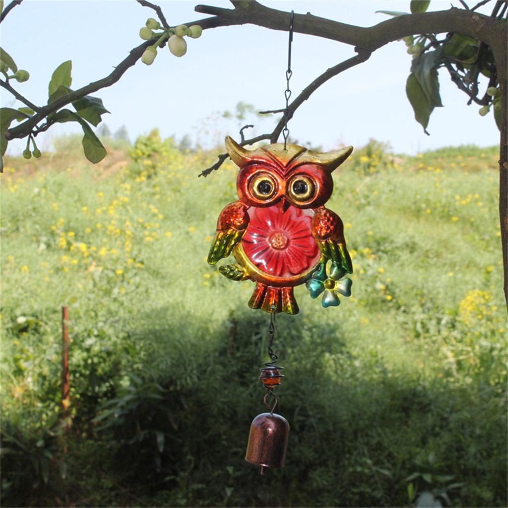 Metal Owl Wind Chime Metal Windchime Charm Ornament Art Crafts for Indoor Outdoor Garden Yard Decoration