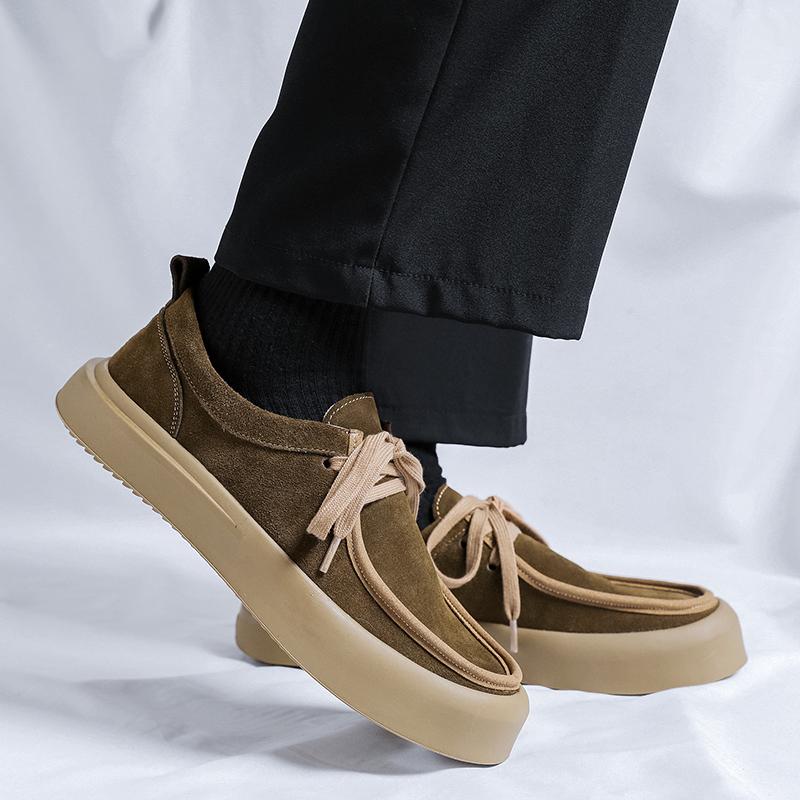 FashionCasual Genuine Leather Sneaker for Men Wear-Resistant Fashion Breathable Trendy All-match Outdoor Platform Sneakers Autumn Main