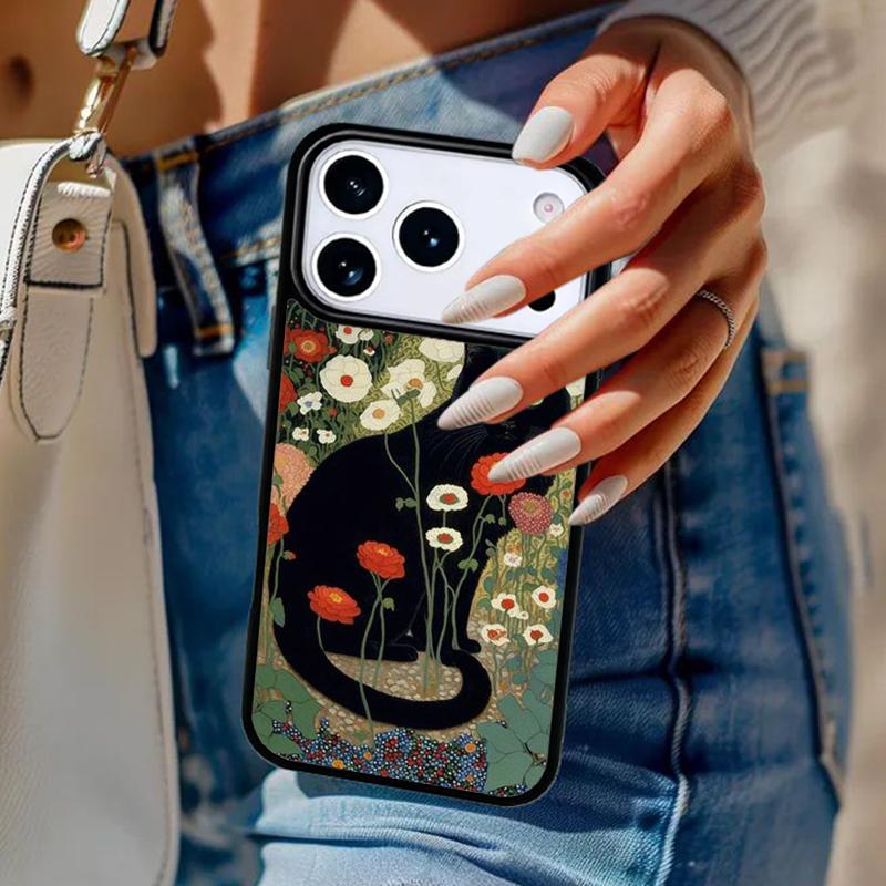 Милый Чехол для Телефона с Рисунком Животных Цветов Кошек Для iPhone 17 Air 14 15 13 12 Max Чехол Для Apple 16e 11 Pro Max Plus Coque